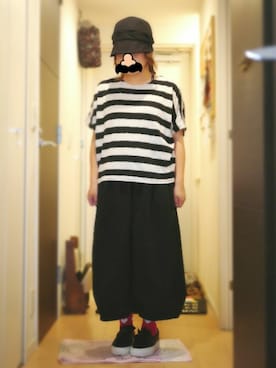 「LBC（エルビーシー）のアイテム（帽子）」を使った、ぴよりあさん（レディース・155cm）の春コーディネート