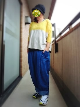 「LBC（エルビーシー）のアイテム（帽子）」を使った、ぴよりあさん（レディース・155cm）の秋コーディネート