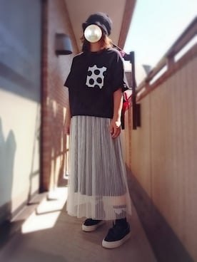 「LBC（エルビーシー）のアイテム（帽子）」を使った、ぴよりあさん（レディース・155cm）の秋コーディネート