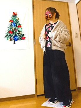 「CUBE SUGAR（キューブシュガー）のアイテム（MA-1）」を使った、ぴよりあさん（レディース・155cm）の冬コーディネート