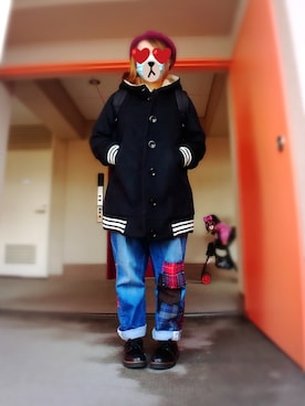 「AS KNOW AS olaca（アズノゥアズ オオラカ）のアイテム」を使った、ぴよりあさん（レディース・155cm）の冬コーディネート