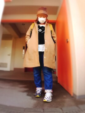 「MILKFED.（ミルクフェド）のアイテム（その他アウター）」を使った、ぴよりあさん（レディース・155cm）の冬コーディネート