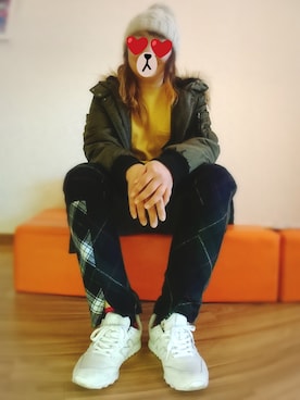 「Ne-net（ネネット）のアイテム（スウェット）」を使った、ぴよりあさん（レディース・155cm）の冬コーディネート