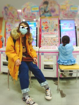 「mercibeaucoup,（メルシーボークー）のアイテム（モッズコート）」を使った、ぴよりあさん（レディース・155cm）の冬コーディネート