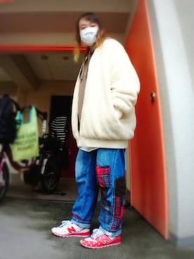 「coca（coca）（コカ）のアイテム（ブルゾン）」を使った、ぴよりあさん（レディース・155cm）の冬コーディネート