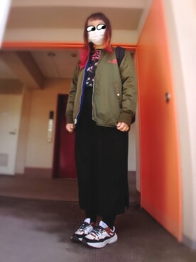 「RNA（アールエヌエー）のアイテム（モッズコート）」を使った、ぴよりあさん（レディース・155cm）の春コーディネート