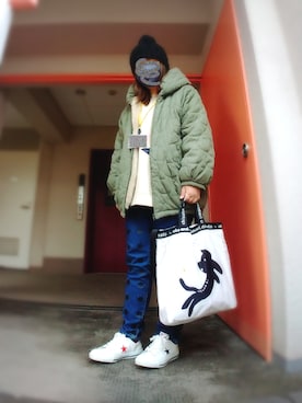 「Current/Elliott（カレントエリオット）のアイテム」を使った、ぴよりあさん（レディース・155cm）の冬コーディネート