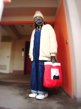 「coca（coca）（コカ）のアイテム（ブルゾン）」を使った、ぴよりあさん（レディース・155cm）の冬コーディネート