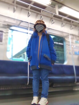 「mercibeaucoup,（メルシーボークー）のアイテム（その他アウター）」を使った、ぴよりあさん（レディース・155cm）の冬コーディネート