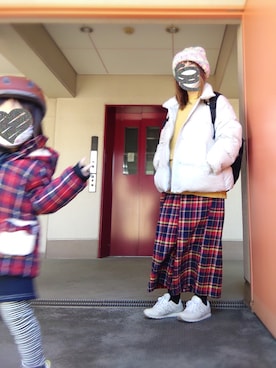「BOBSON（ボブソン）のアイテム（ジャケット/アウター）」を使った、ぴよりあさん（レディース・155cm）の冬コーディネート