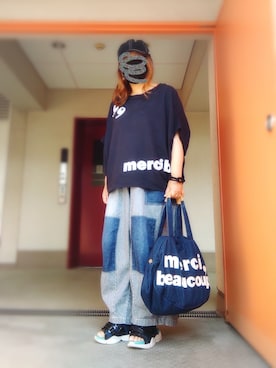 「mercibeaucoup,（メルシーボークー）のアイテム（アクセサリー）」を使った、ぴよりあさん（レディース・155cm）の春コーディネート