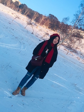 「WINTER STYLE」｜「アイテム（デニムパンツ）」を使った、uyanga1031さん（レディース・158cm）の秋コーディネート