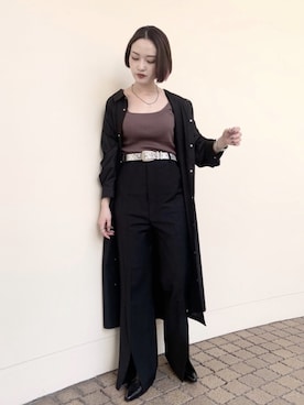 「PAGEBOY（ページボーイ）のアイテム（シャツワンピース）」を使った、NOZOMIさん（レディース・154cm）の秋コーディネート