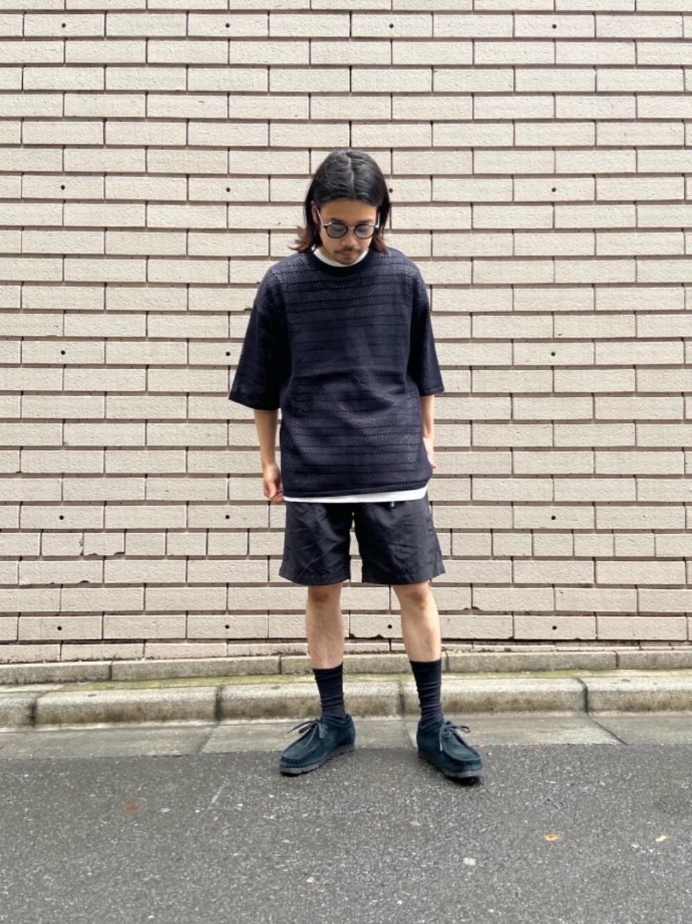 「RECOMMEND  ITEM STYLING、EXCLUTIVE ITEM STYLE」｜「KANEKO OPTICALのUNITED ARROWS by KANEKO OPTICAL Adam SGLS/アイウェア MADE IN JAPAN（サングラス、ブラック系）」を使った、名苗 漱太さん（メンズ・170cm）の夏コーディネートの1枚目の写真