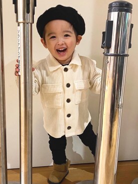 「petit main（プティマイン）のアイテム（デニムジャケット）」を使った、toamamaさん（レディース・153cm）の冬コーディネート