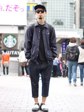 「Leyline（レイライン）のアイテム（ナイロンジャケット）」を使った、halさん（メンズ・175cm）の春コーディネート