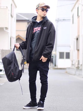 「Leyline（レイライン）のアイテム（その他アウター）」を使った、halさん（メンズ・175cm）の冬コーディネート