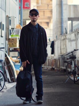 「Leyline（レイライン）のアイテム（その他アウター）」を使った、halさん（メンズ・175cm）の冬コーディネート