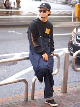 「秋のマイ旬スタイル」｜「アイテム（サロペット/オーバーオール）」を使った、halさん（メンズ・175cm）の秋コーディネート