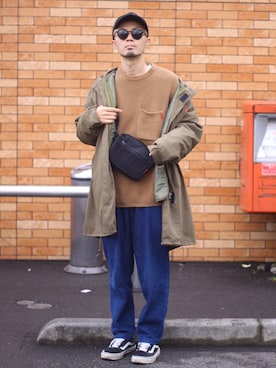 「Leyline（レイライン）のアイテム（モッズコート）」を使った、halさん（メンズ・175cm）の冬コーディネート