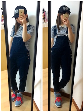 「Rodeo Crowns（ロデオクラウンズ）のアイテム（サロペット/オーバーオール）」を使った、✩Ｋｉｉさん（レディース・154cm）の夏コーディネート