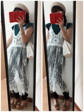 「お祭り」｜「アイテム（ハンチング/ベレー帽）」を使った、✩Ｋｉｉさん（レディース・154cm）の夏コーディネート