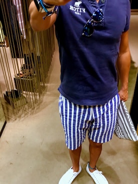 「Abercrombie&Fitch（アバークロンビーアンドフィッチ）のアイテム（その他トップス）」を使った、lupin48さん（メンズ・178cm）の夏コーディネート