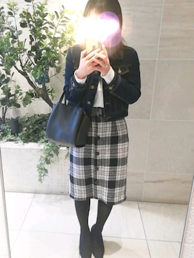 「dazzlin（ダズリン）のアイテム（デニムジャケット）」を使った、ゆうさん（レディース・150cm）の秋コーディネート
