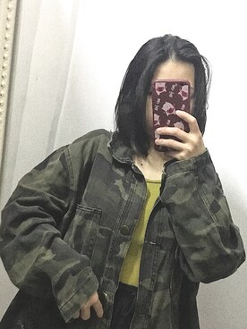 「WP（ダブリューピー）のアイテム（デニムジャケット）」を使った、☽さん（キッズ・142cm）の冬コーディネート