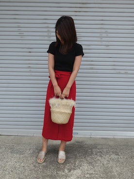 「UNIQLO（ユニクロ）のアイテム（トップス、ブラック系）」を使った、ayako☺︎さん（レディース・167cm）の夏コーディネート