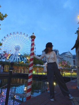 「AMERICAN HOLIC（アメリカンホリック）のアイテム（トップス、ホワイト系）」を使った、ayako☺︎さん（レディース・167cm）の秋コーディネート