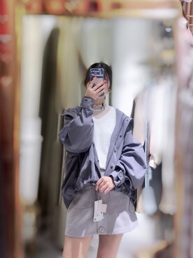 「NICE CLAUP（ナイスクラップ）のアイテム（ブルゾン）」を使った、怪怪のさん（レディース・160cm）の秋コーディネート