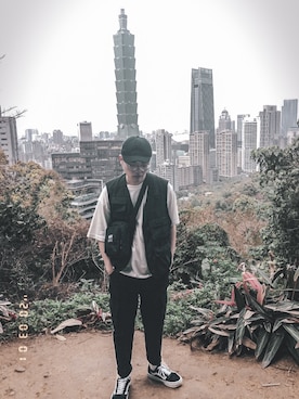 「VANS（バンズ）のアイテム（バッグ）」を使った、NICK さん（メンズ・174cm）の春コーディネート