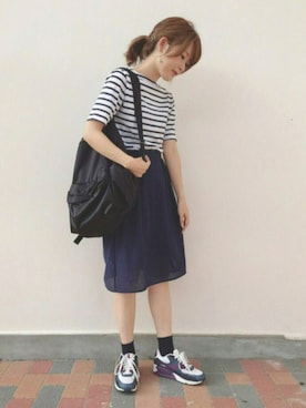 「ひざ丈スカート」｜maicoさん（レディース・154cm・20代）の夏コーディネート