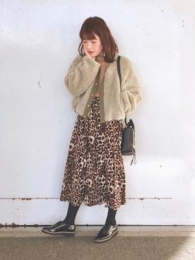 「MACPHEE（マカフィー）のアイテム（ブルゾン）」を使った、maicoさん（レディース・154cm）の冬コーディネート