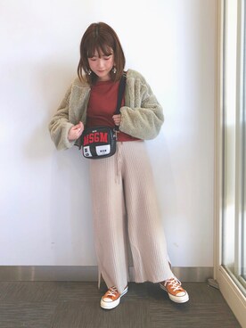 「MACPHEE（マカフィー）のアイテム（ブルゾン）」を使った、maicoさん（レディース・154cm）の冬コーディネート