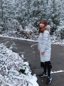 「アイテム（ダウンジャケット/コート）」を使った、纪念我的竹子さん（レディース・158cm・20代）の冬コーディネート