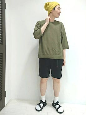 「KIJIMA TAKAYUKI」｜「アイテム（ニットキャップ/ビーニー）」を使った、ドイさん（メンズ・175cm）の春コーディネート