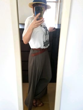 「WEGO（ウィゴー）のアイテム（Tシャツ/カットソー、ホワイト系）」を使った、yoseryoさん（レディース・153cm）の夏コーディネート