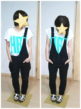 「HUMAN MADE（ヒューマンメード）のアイテム（Tシャツ/カットソー、ホワイト系）」を使った、yoseryoさん（レディース・153cm）の夏コーディネート