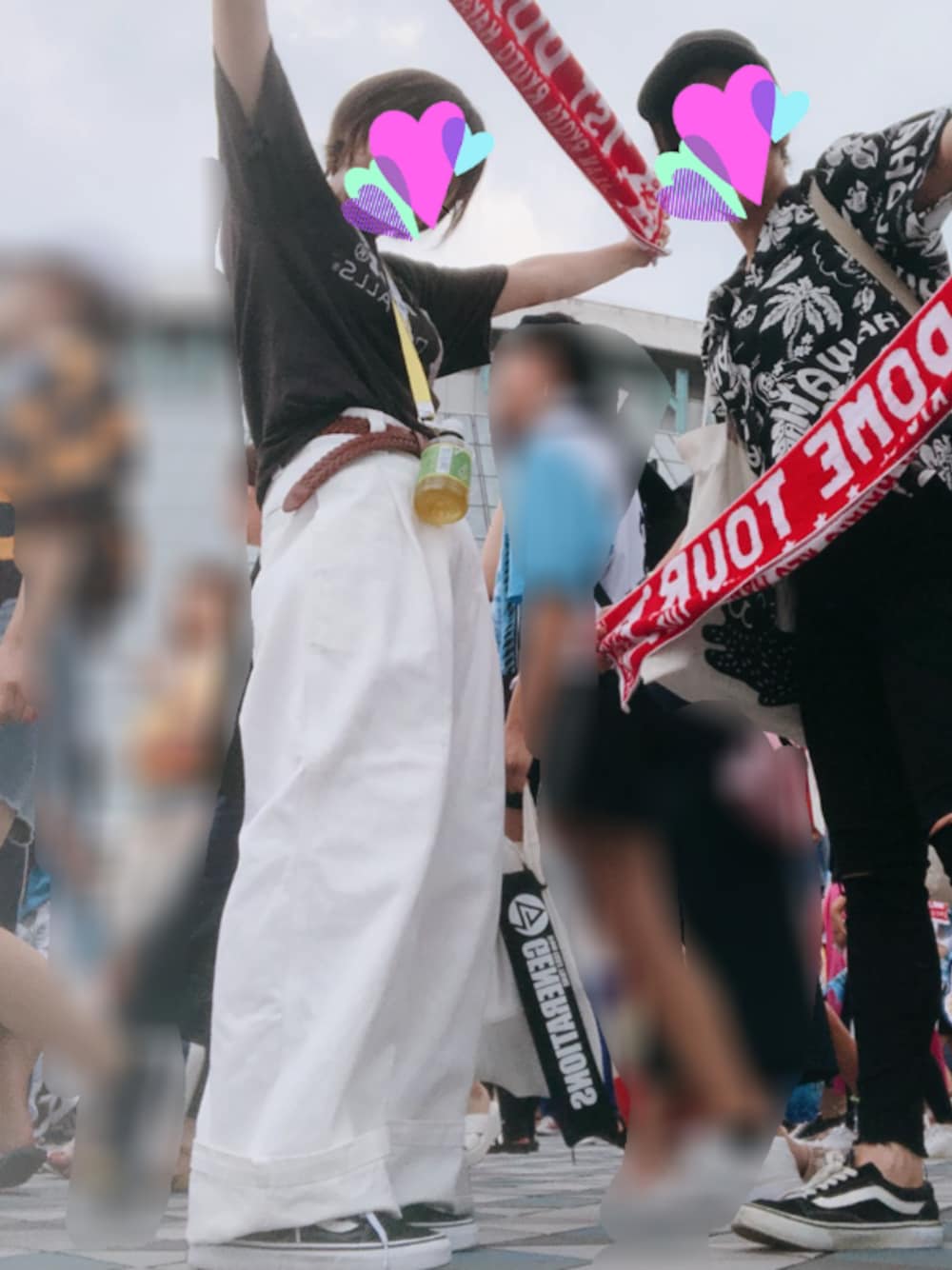 「黒Tシャツ、白ワイドパンツ、ライブ参戦服、夏セールで買いました」｜「HUMAN MADEのアイテム（Tシャツ/カットソー、ブラック系）」を使った、yoseryoさん（レディース・153cm）の夏コーディネートの1枚目の写真
