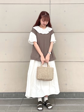 「ラテコーデ」｜kanaさん（レディース・161cm）の夏コーディネート