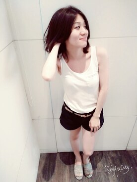 「ET BOITE（エボワット）のアイテム」を使った、Nini Kaoさん（レディース・152cm）の夏コーディネート