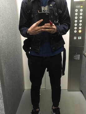 「ストリート系」｜「アイテム（デニムジャケット）」を使った、HIKAさん（メンズ・178cm）の春コーディネート