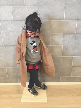 「COMME CA ISM（コムサイズム）のアイテム（その他アウター）」を使った、sasamiyuさん（キッズ・100cm）の冬コーディネート