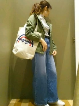 「Wrangler」｜「アイテム（マウンテンパーカー）」を使った、yukiさん（レディース・153cm）の冬コーディネート