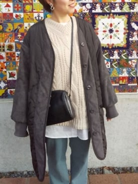 「SENSE OF PLACE by URBAN RESEAR」｜「アイテム（その他アウター）」を使った、yukiさん（レディース・153cm）の冬コーディネート