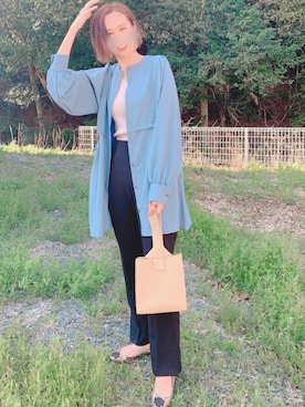 「RETRO GIRL（レトロガール）のセミフレアパンツ（その他パンツ）」を使った、あみぃさん（レディース・161cm）の春コーディネート