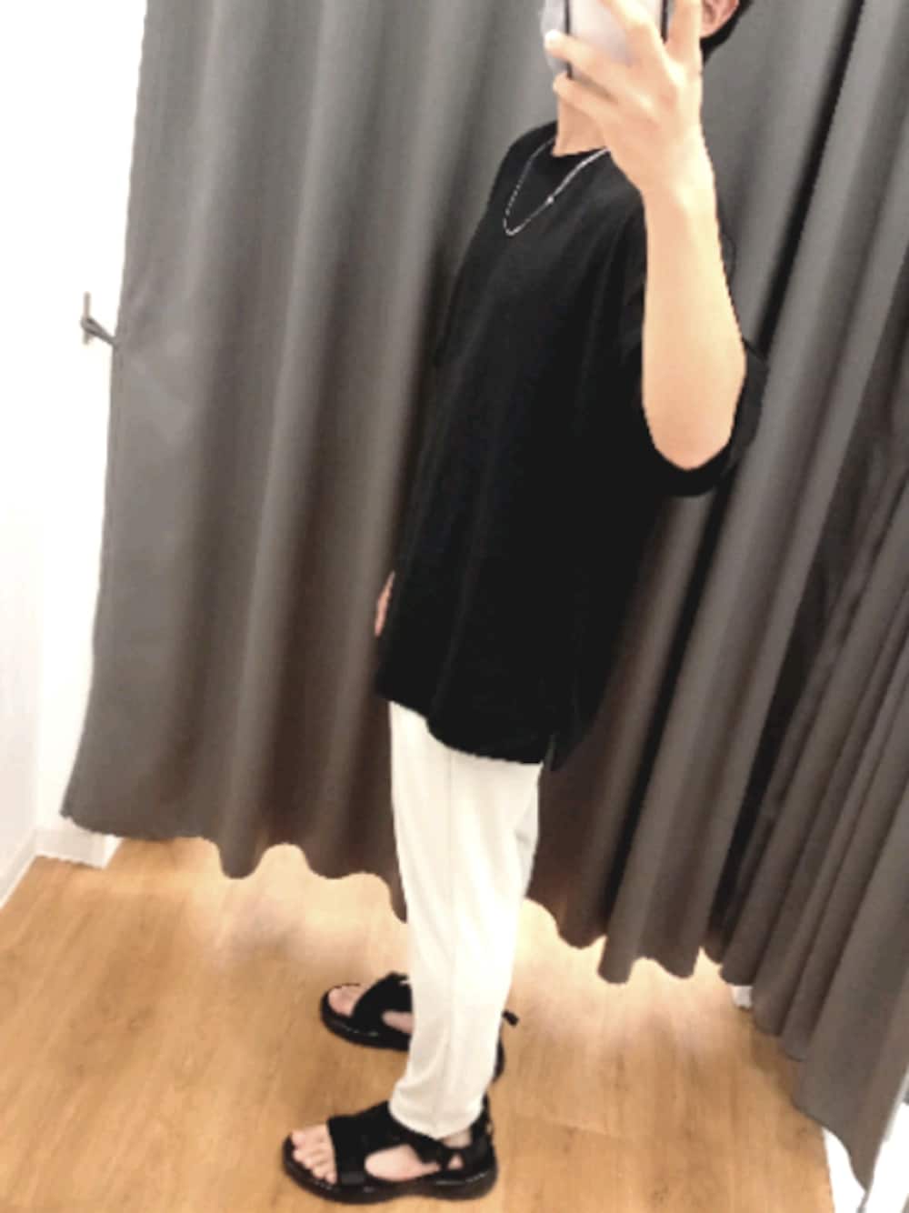 「夏の和物語、今日のコーデ、夏、プチプラコーデ、低身長、tシャツ」｜「GUのアイテム（Tシャツ/カットソー、ブラック系）」を使った、ねむぅさん（メンズ・166cm）の夏コーディネートの1枚目の写真