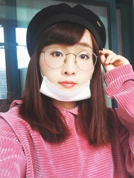 「SM2（エスエムツー）のアイテム（ハンチング/ベレー帽）」を使った、蜜丝妍さん（レディース・159cm）の秋コーディネート